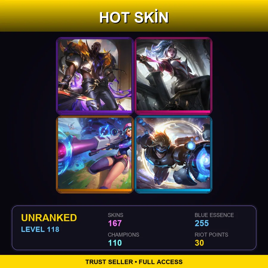 BR | Lv118 | Unranked | 167 Skin | 110 Champ