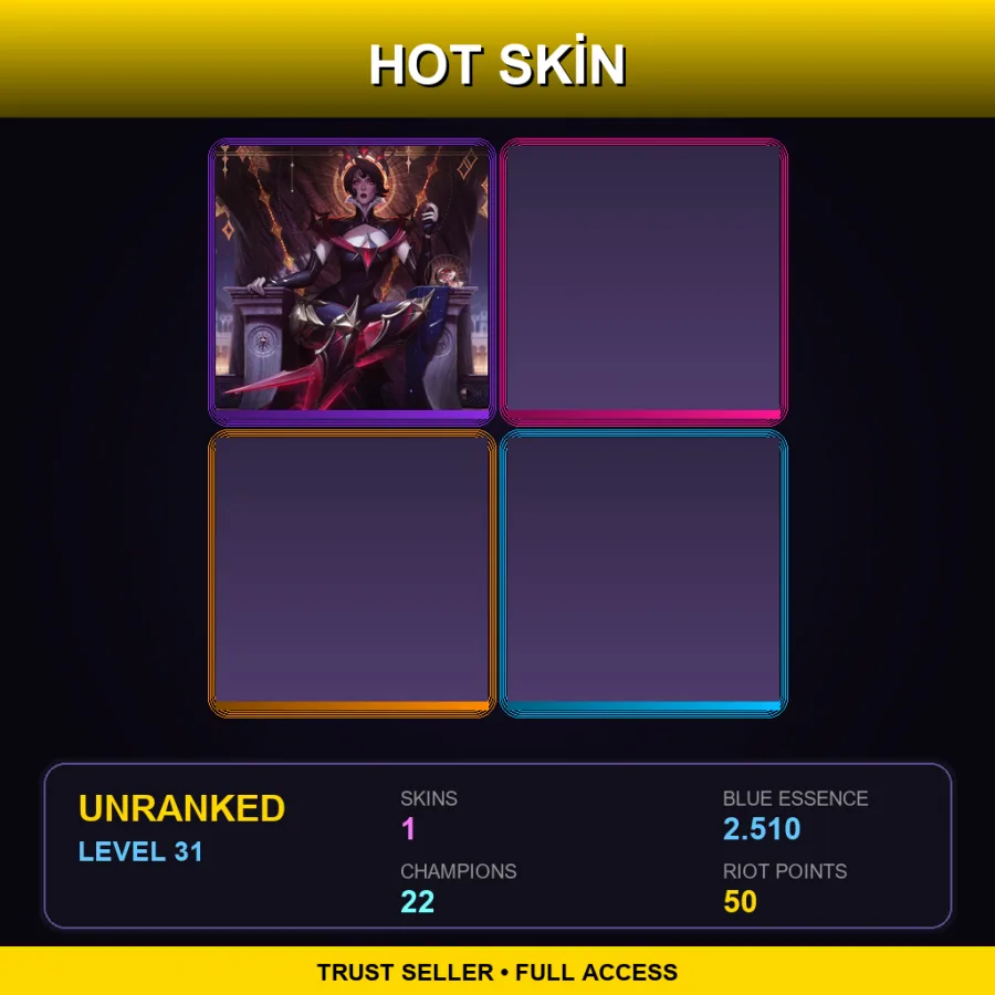 EUW | Lv31 | Unranked | 1 Skin | 22 Champ