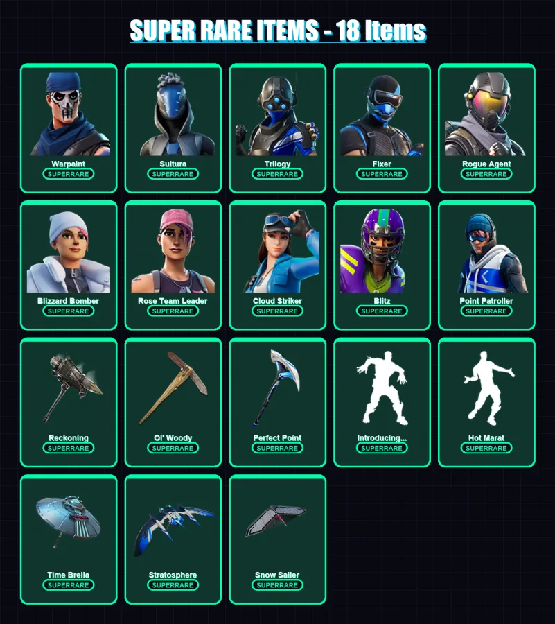 [PS4/PS5/XBOX/PC] | Warpaint | Sultura | Trilogy | Fixer | Rogue Agent | 205 skin | 205 pickaxe | 174 emote | 172 glider | Lv2448 — Fortnite account