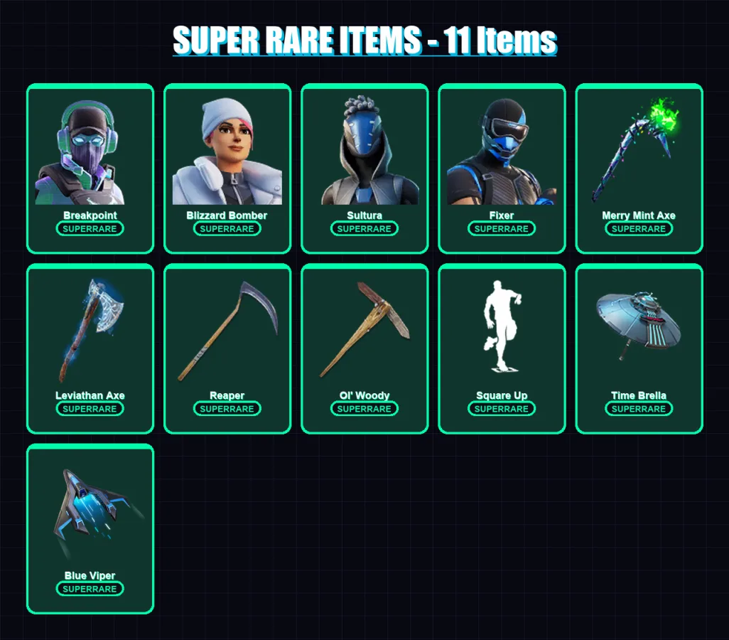 [PS4/PS5/XBOX/PC] | Breakpoint | Blizzard Bomber | Sultura | Fixer | Frostbite | 168 skin | 169 pickaxe | 164 emote | 130 glider | Lv2332 — Fortnite account
