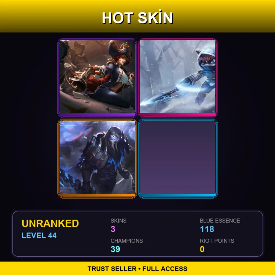EUNE | Lv44 | Unranked | 3 Skin | 39 Champ