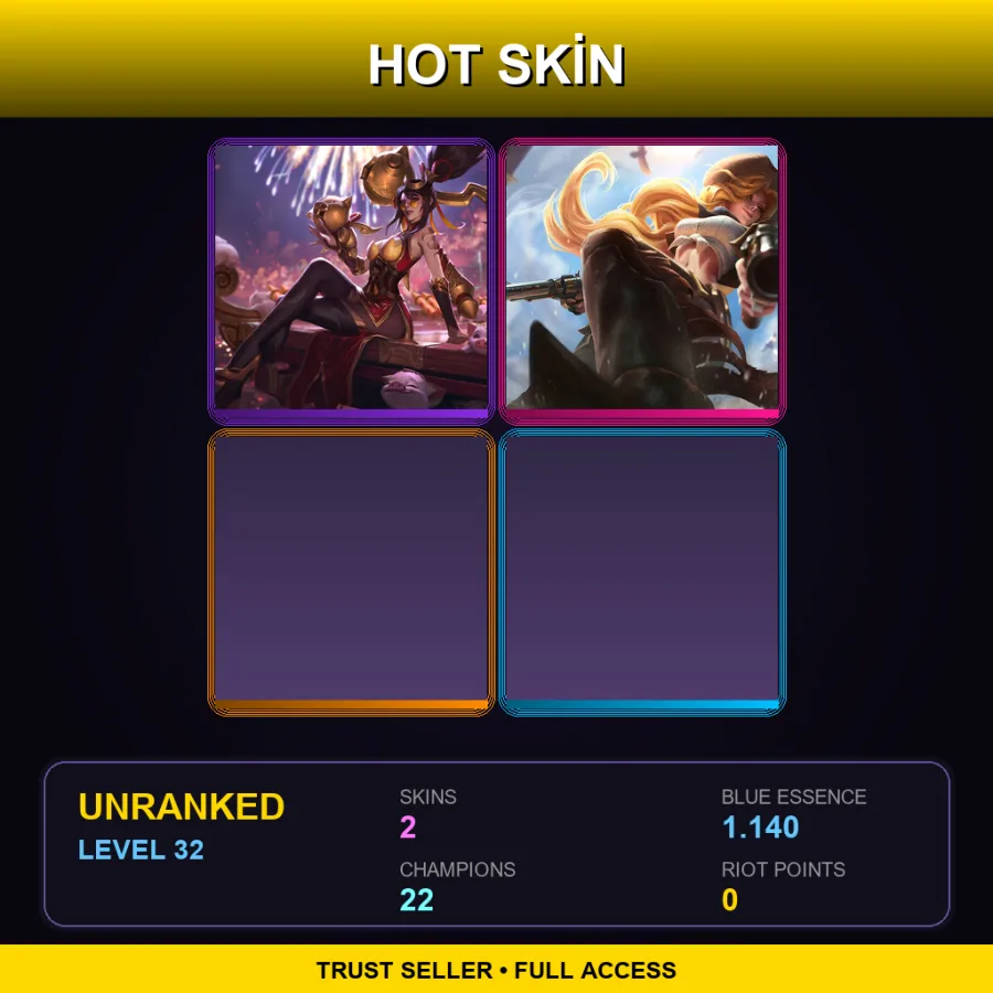 EUW | Lv32 | Unranked | 2 Skin | 22 Champ