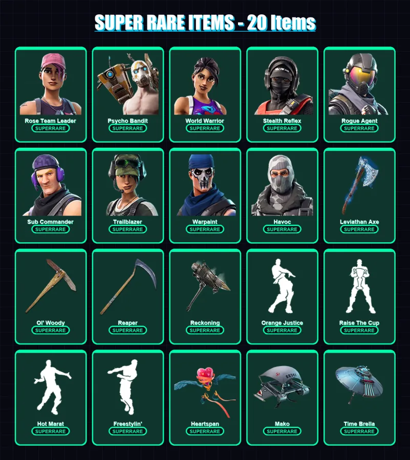 [PS4/PS5/XBOX/PC] | Rose Team Leader | Psycho Bandit | World Warrior | 228 skin | Lv2391 — Fortnite account