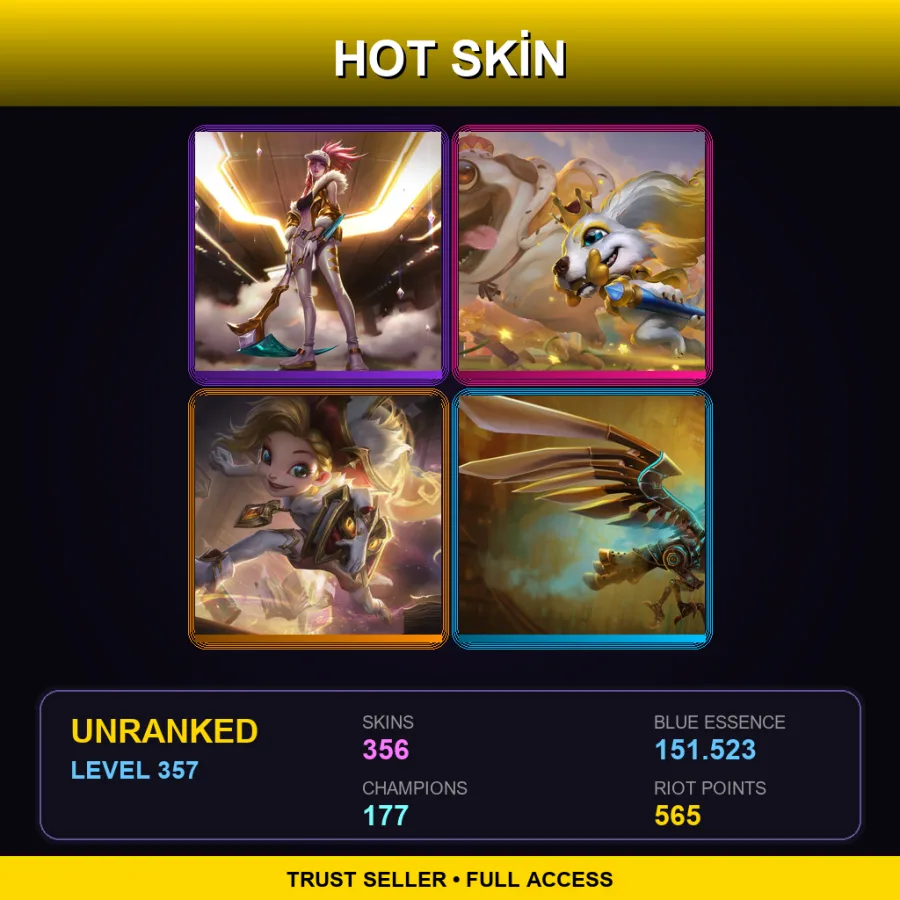 VN | Lv357 | Unranked | 356 Skin | 177 Champ