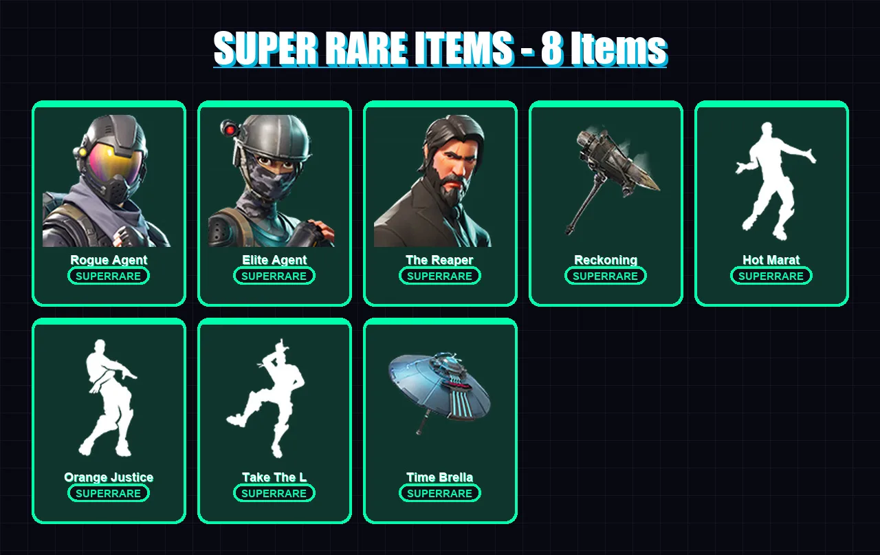[PC/PSN] | Rogue Agent | Elite Agent | The Reaper | Valor | Sentinel | 131 skin | 89 pickaxe | 114 emote | 85 glider | Lv1232