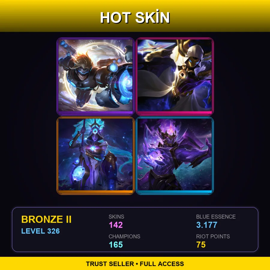 LAN | Lv326 | Bronze II | 142 Skin | 165 Champ