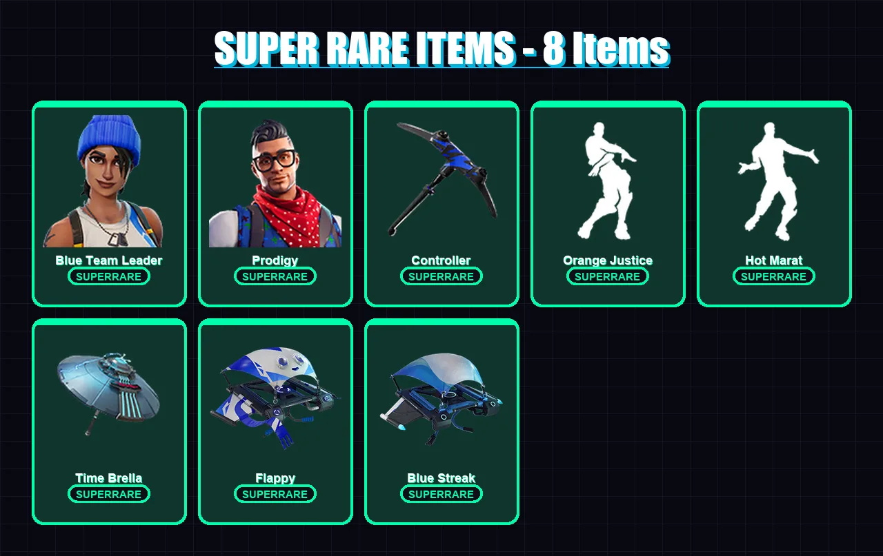 [PS4/PS5/XBOX/PC] | Blue Team Leader | Prodigy | Zenith | Ragnarok | Enforcer | 28 skin | 39 pickaxe | 47 emote | 46 glider | Lv758
