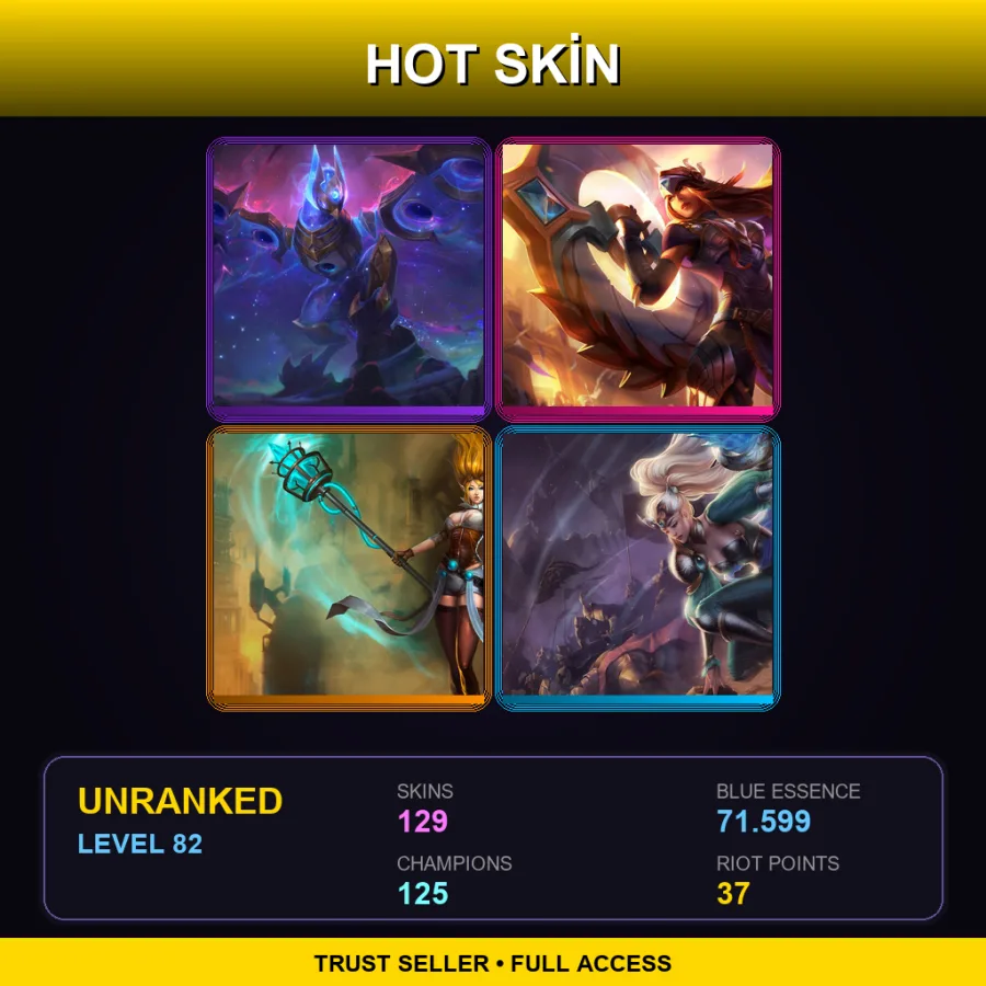 NA | Lv82 | Unranked | 129 Skin | 125 Champ