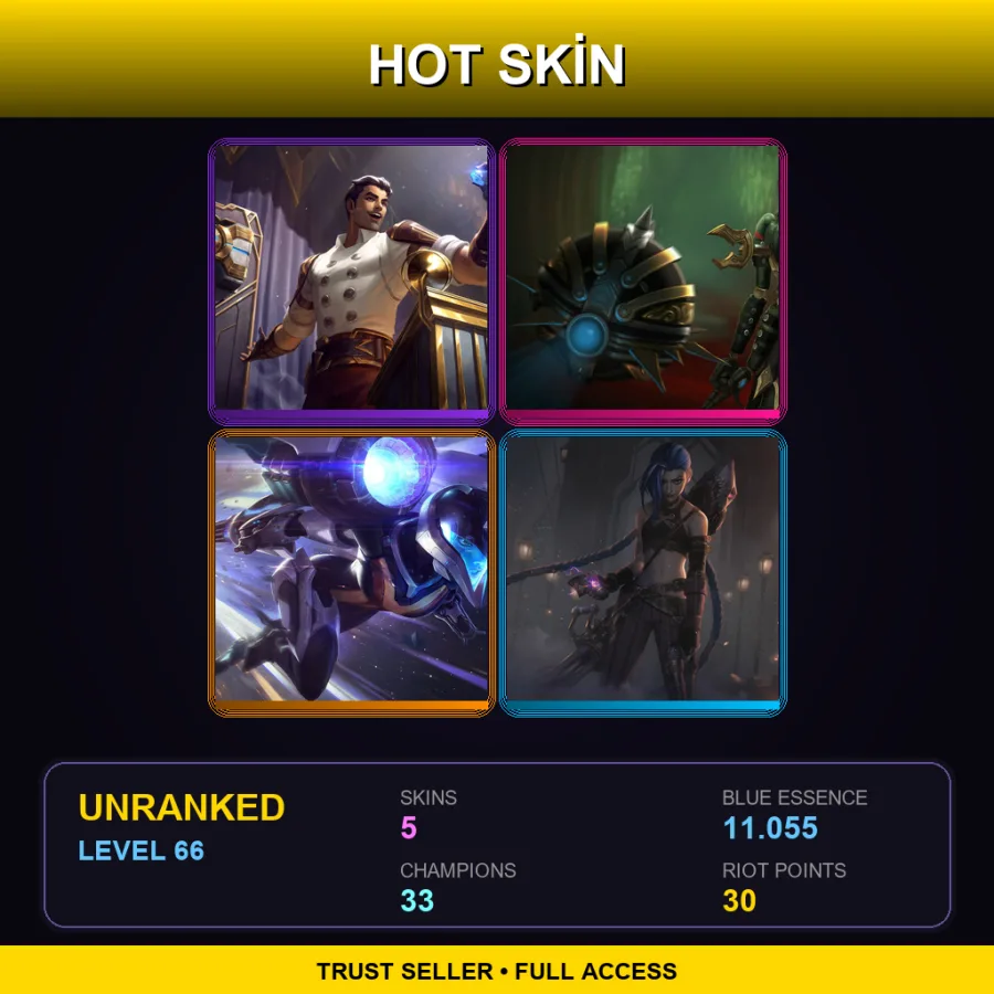 LAN | Lv66 | Unranked | 5 Skin | 33 Champ