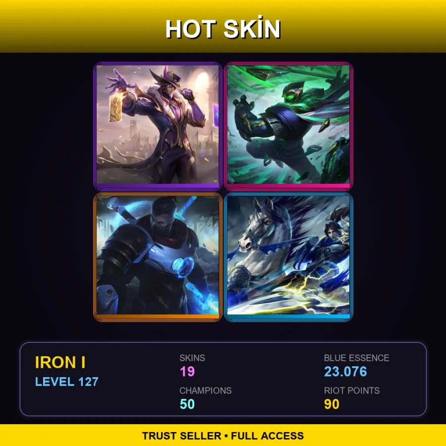 EUNE | Lv127 | Iron I | 19 Skin | 50 Champ