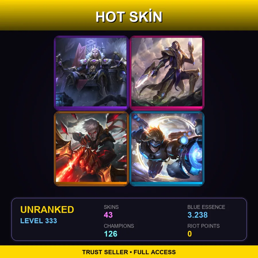 LAS | Lv333 | Unranked | 43 Skin | 126 Champ