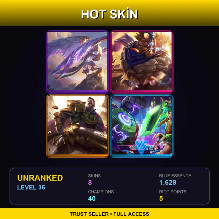 EUNE | Lv35 | Unranked | 8 Skin | 40 Champ