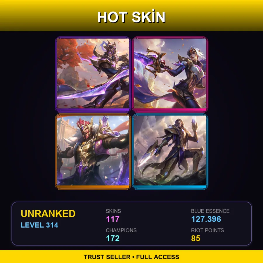 VN | Lv314 | Unranked | 117 Skin | 172 Champ — Prototype Viktor