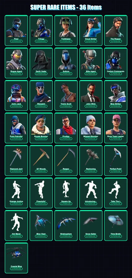 [PS4/PS5/XBOX/PC] | Fixer | Trilogy | Trailblazer | Cloud Striker | The Reaper | 332 skin | 286 pickaxe | 236 emote | 211 glider | Lv2517