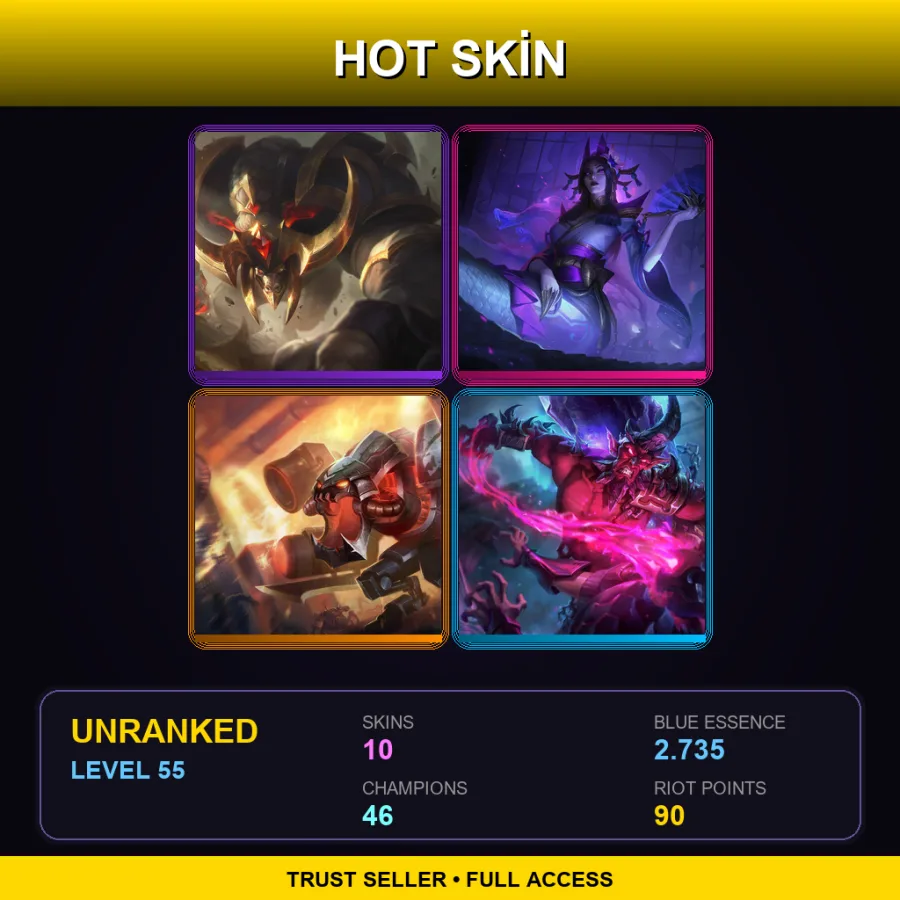 EUW | Lv55 | Unranked | 10 Skin | 46 Champ