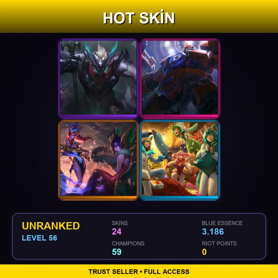 SG | Lv56 | Unranked | 24 Skin | 59 Champ