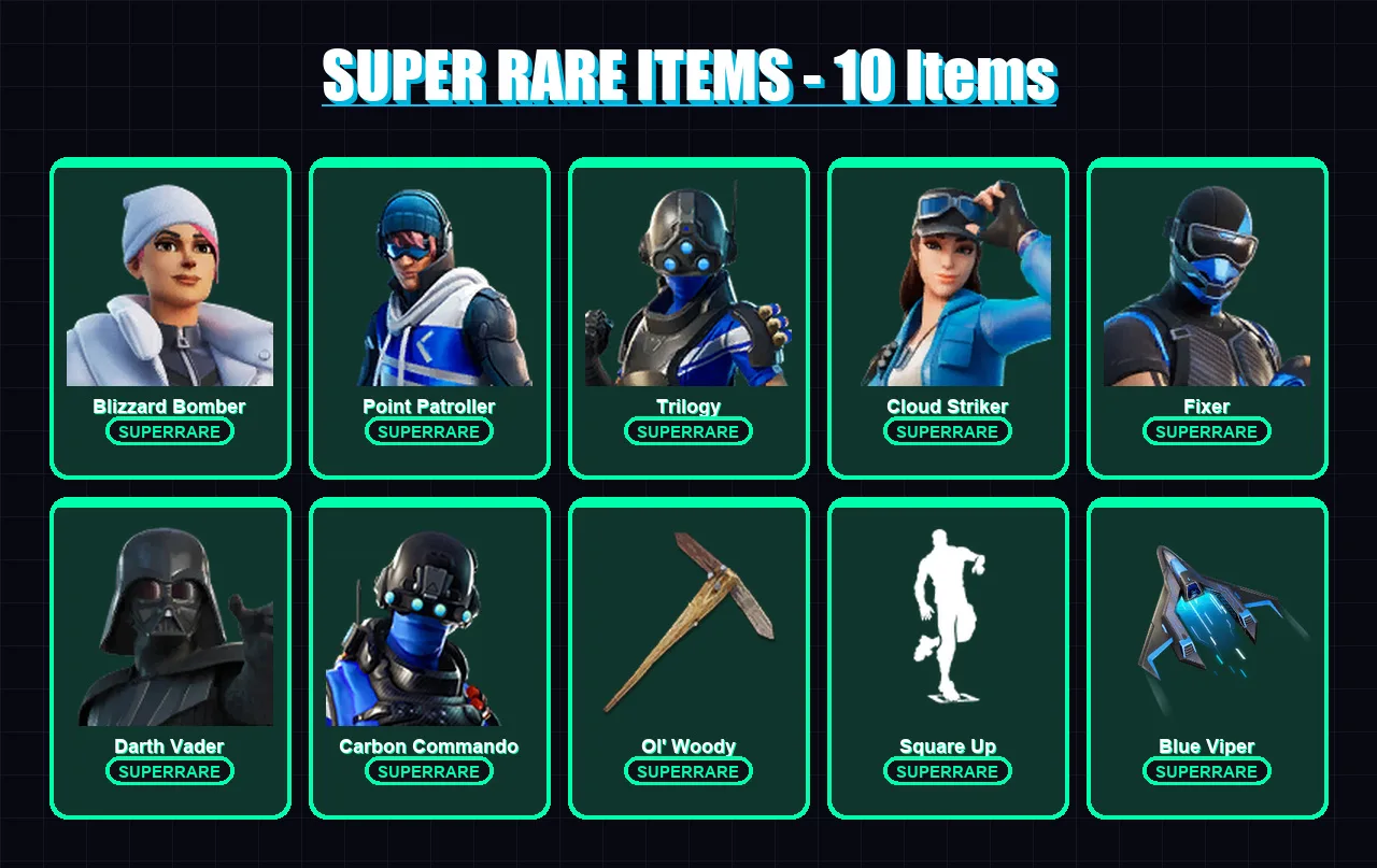 [PS4/PS5/XBOX/PC] | Blizzard Bomber | Point Patroller | Trilogy | Cloud Striker | Fixer | 275 skin | 278 pickaxe | 248 emote | 186 glider | Lv2632 — Fortnite account
