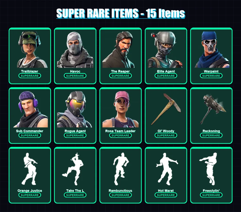 [PC/PSN] | Trailblazer | Havoc | The Reaper | Elite Agent | Warpaint | 127 skin | 105 pickaxe | 90 emote | 92 glider | Lv1183 — Game account
