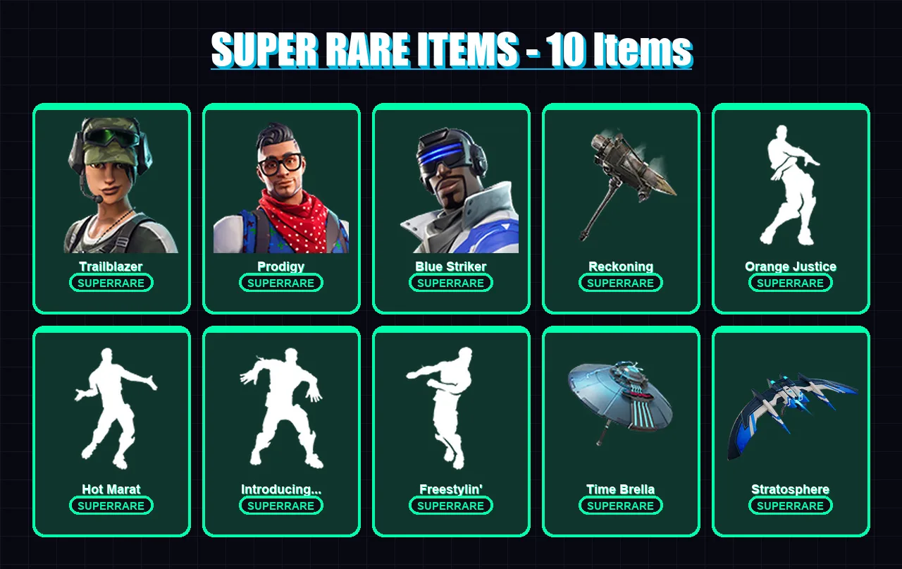 [PS4/PS5/XBOX/PC] | Trailblazer | Prodigy | Blue Striker | Hybrid | Carbide | 49 skin | 71 pickaxe | 81 emote | 87 glider | Lv1667