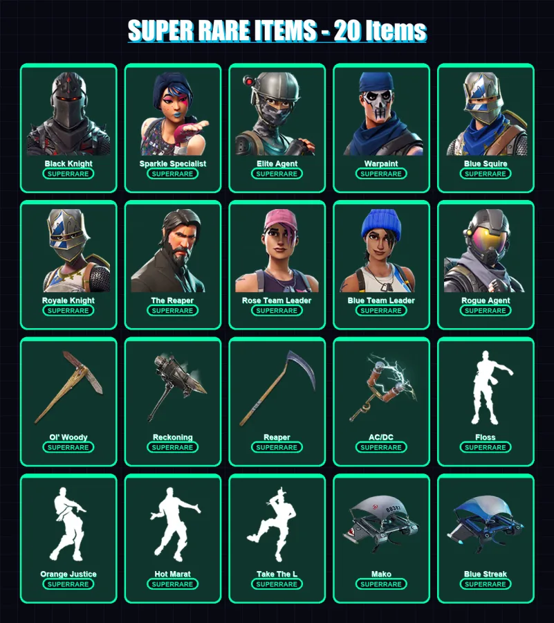 [PS4/PS5/XBOX/PC] | Black Knight | Sparkle Specialist | Elite Agent | Warpaint | Blue Squire | 79 skin | 59 pickaxe | 71 emote | 66 glider | Lv986