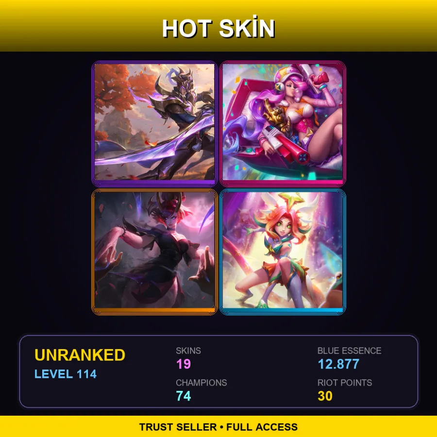 LAN | Lv114 | Unranked | 19 Skin | 74 Champ — Nottingham Ezreal