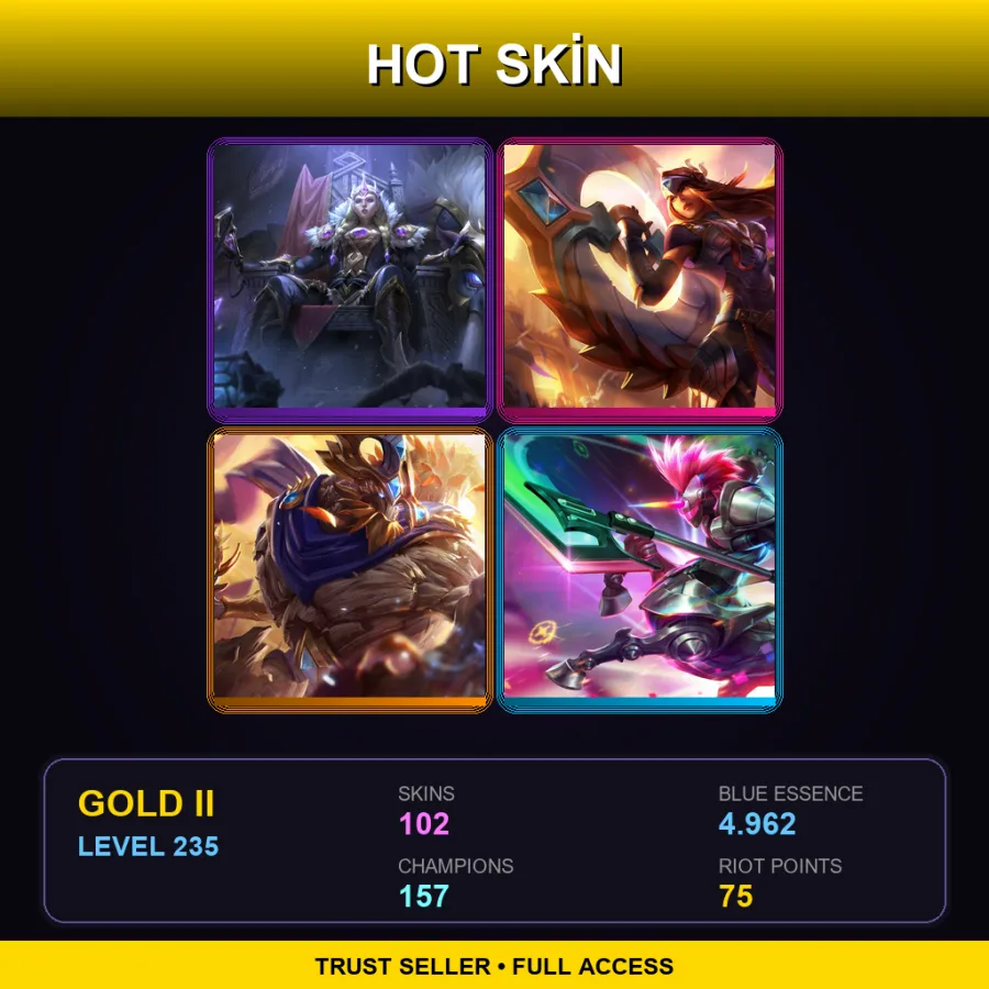 LAS | Lv235 | Gold II | 102 Skin | 157 Champ