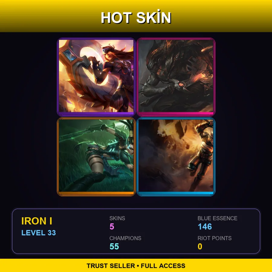 SG | Lv33 | Iron I | 5 Skin | 55 Champ