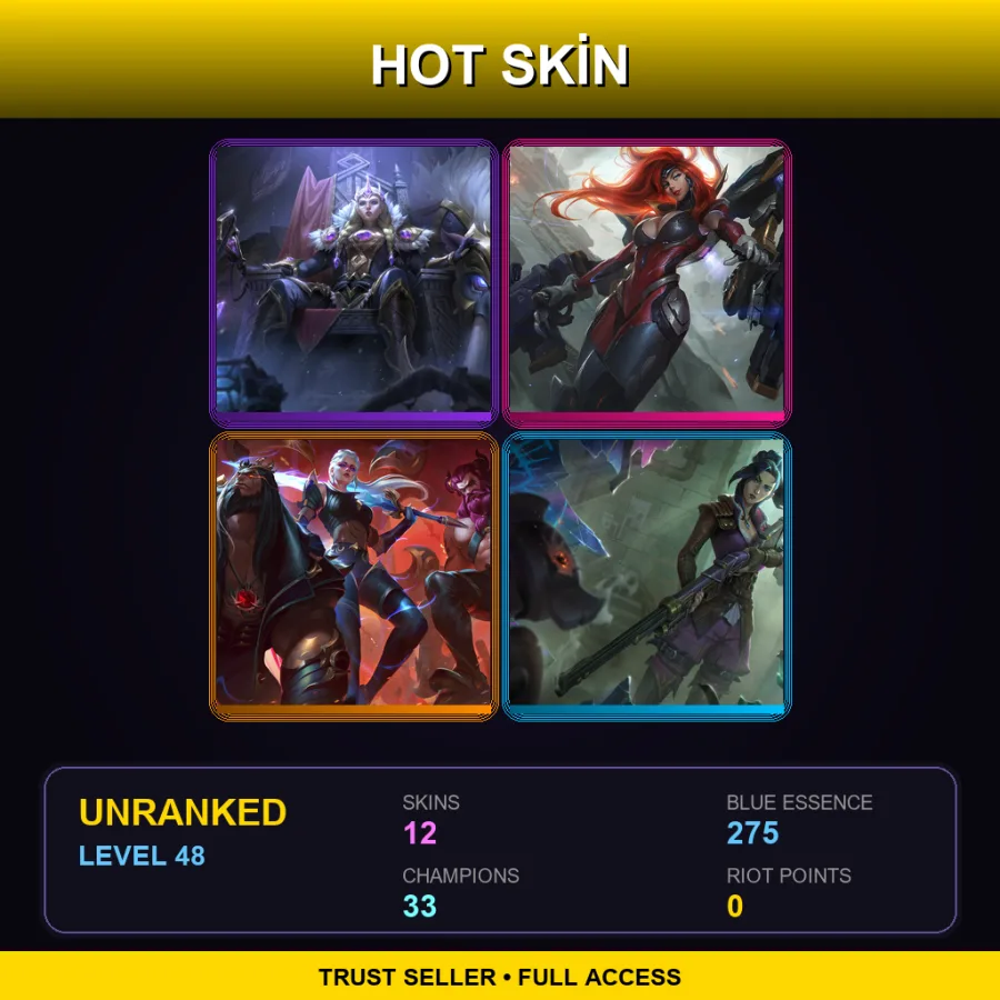 LAN | Lv48 | Unranked | 12 Skin | 33 Champ