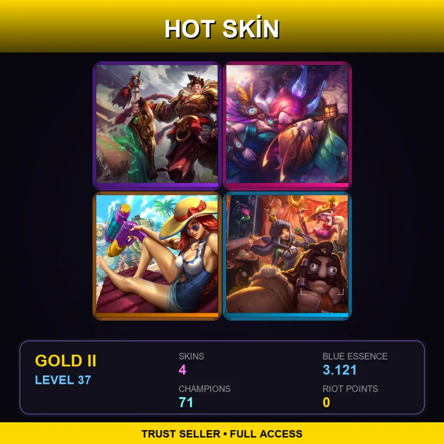TR | Lv37 | Gold II | 4 Skin | 71 Champ