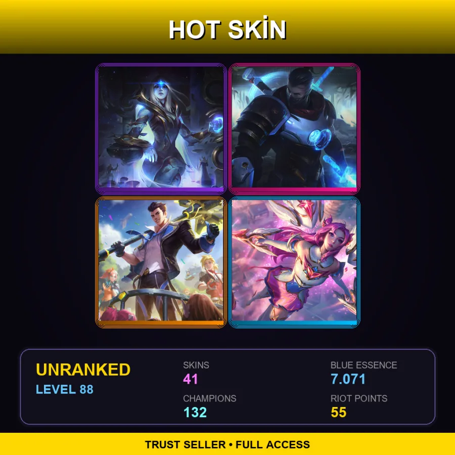 EUNE | Lv88 | Unranked | 41 Skin | 132 Champ — Gun Goddess Miss Fortune