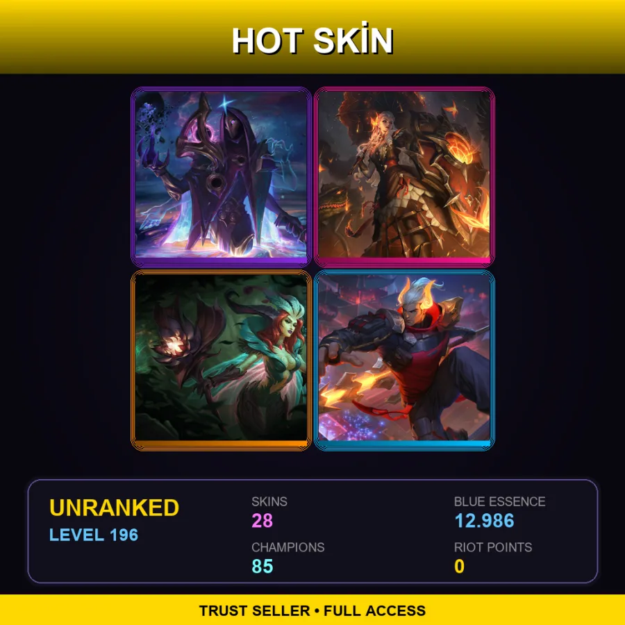 LAN | Lv196 | Unranked | 28 Skin | 85 Champ
