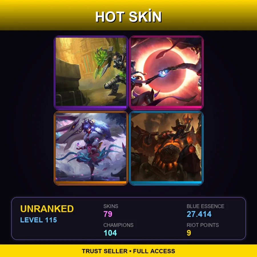 LAN | Lv115 | Unranked | 79 Skin | 104 Champ — Hextech Singed