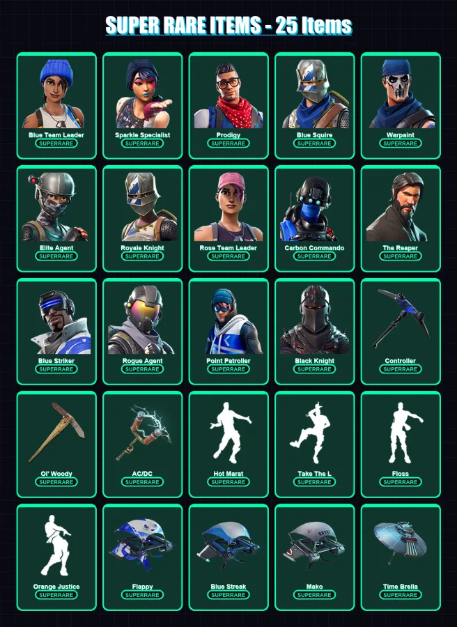 [PC/XBOX] | Blue Team Leader | Sparkle Specialist | Prodigy | Blue Squire | Warpaint | 45 skin | 67 pickaxe | 56 emote | 64 glider | Lv802 — Fortnite account