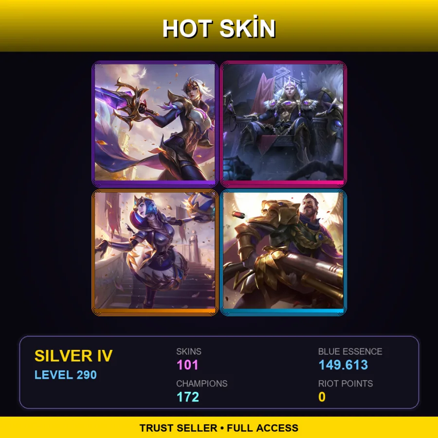 VN | Lv290 | Silver IV | 101 Skin | 172 Champ