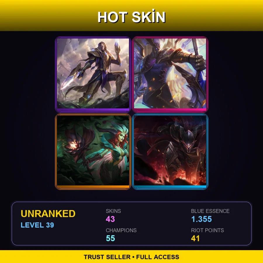 EUW | Lv39 | Unranked | 43 Skin | 55 Champ