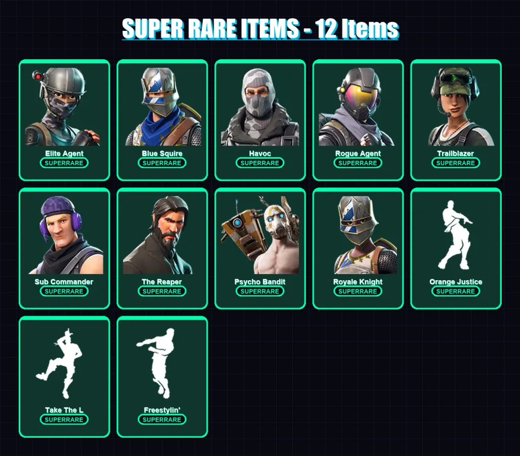 [PS4/PS5/XBOX/PC] | Elite Agent | Blue Squire | Havoc | Rogue Agent | Trailblazer | 42 skin | 39 pickaxe | 37 emote | 41 glider | Lv484