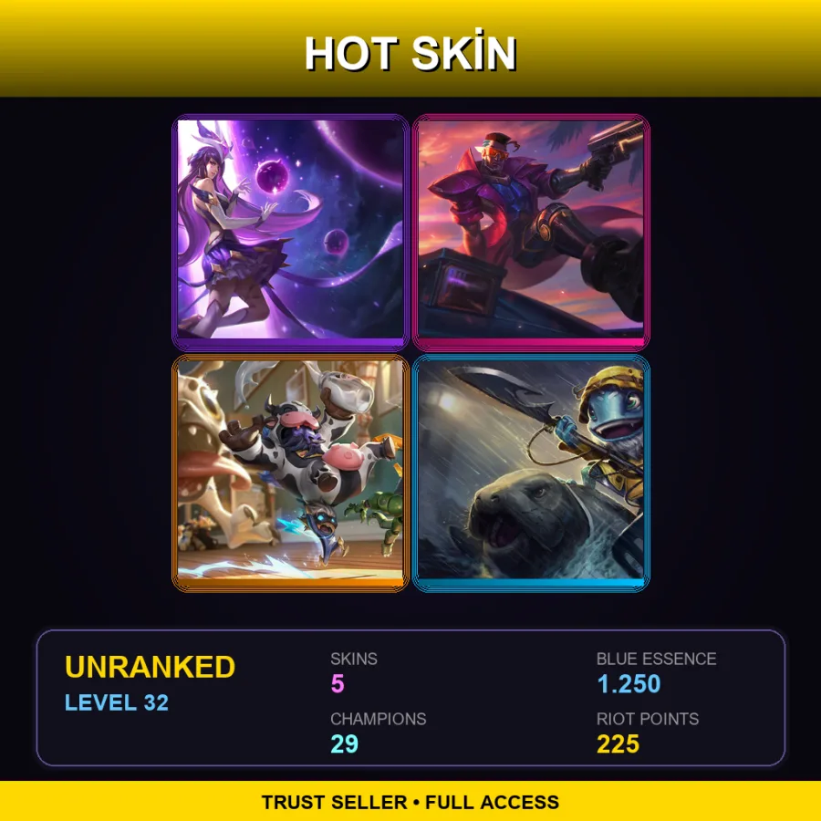 NA | Lv32 | Unranked | 5 Skin | 29 Champ with Caitlyn