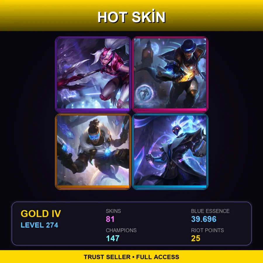 LAN | Lv274 | Gold IV | 81 Skin | 147 Champ