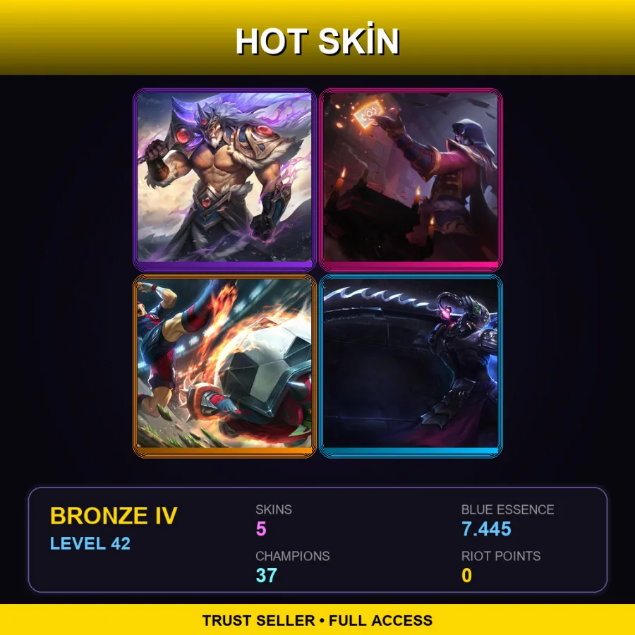 EUW | Lv42 | Bronze IV | 5 Skin | 37 Champ