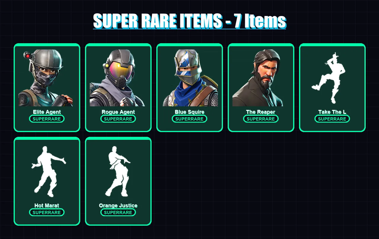 [PS4/PS5/XBOX/PC] | Elite Agent | Rogue Agent | Blue Squire | The Reaper | Omega | 33 skin | 55 pickaxe | 39 emote | 44 glider | Lv583