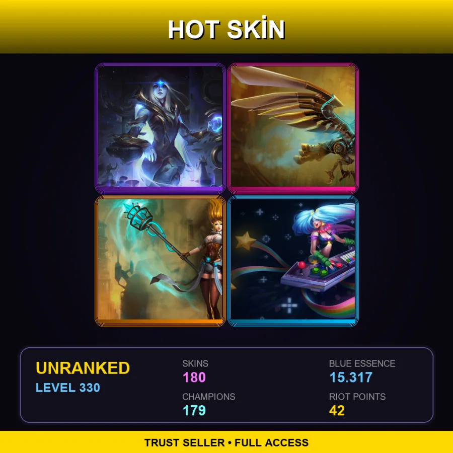 EUW | Cosmic Queen Ashe | Hextech Anivia | Hextech Janna | Arcade Sona | 180 Skin | 179 Champ | Lv330