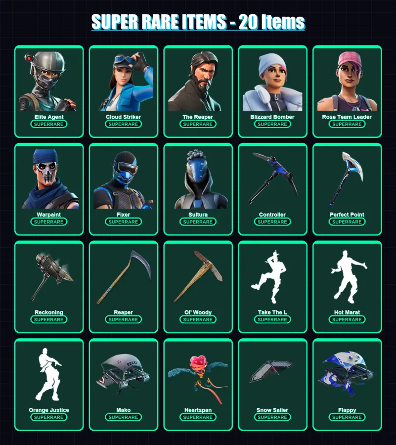 [PC/XBOX] | Elite Agent | Cloud Striker | The Reaper | Blizzard Bomber | Rose Team Leader | 61 skin | 50 pickaxe | 58 emote | 58 glider | Lv674