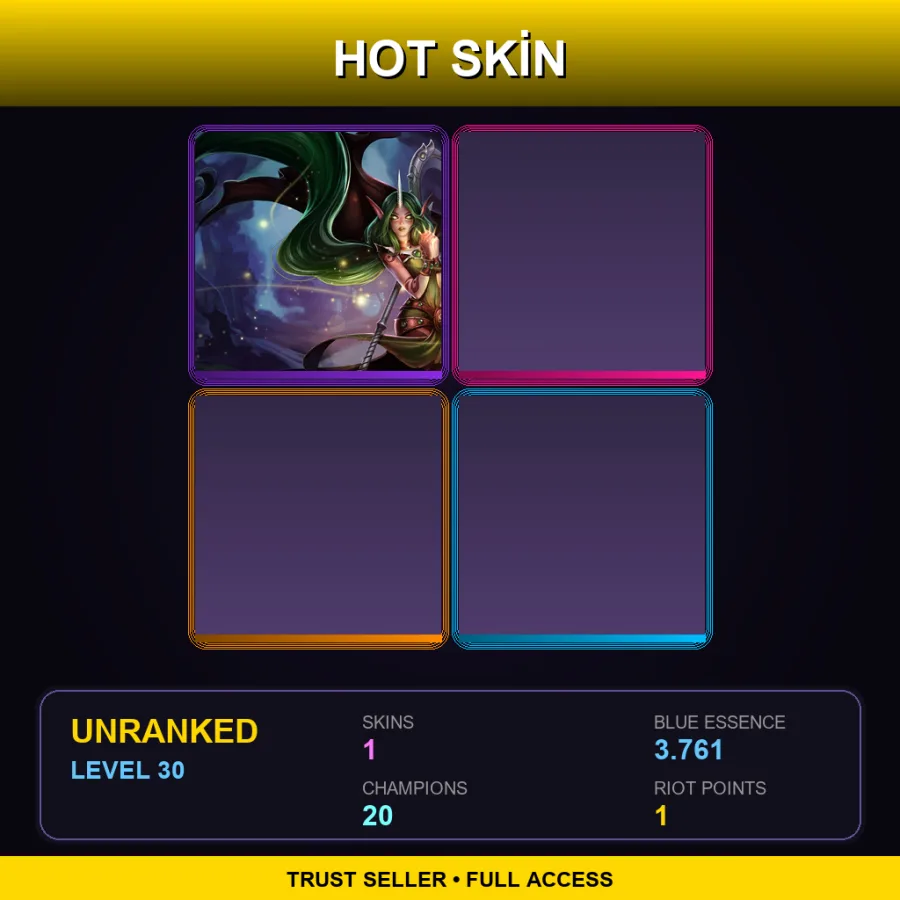 EUW | Lv30 | Unranked | 1 Skin | 20 Champ