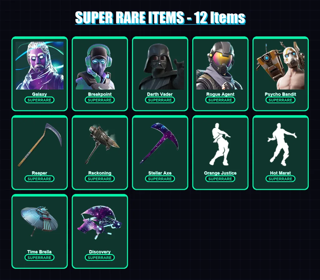 [PC/XBOX/PSN] | Galaxy | Breakpoint | Darth Vader | Rogue Agent | Psycho Bandit | 115 skin | 114 pickaxe | 103 emote | 88 glider | Lv970 — Fortnite account