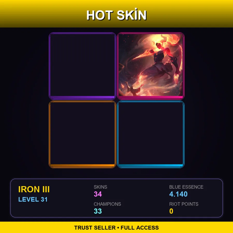 EUNE | Lv31 | Iron III | 34 Skin | 33 Champ
