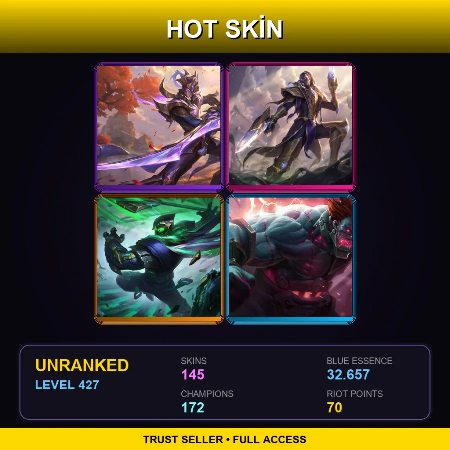 LAN | Lv427 | Unranked | 145 Skin | 172 Champ — Creator Viktor