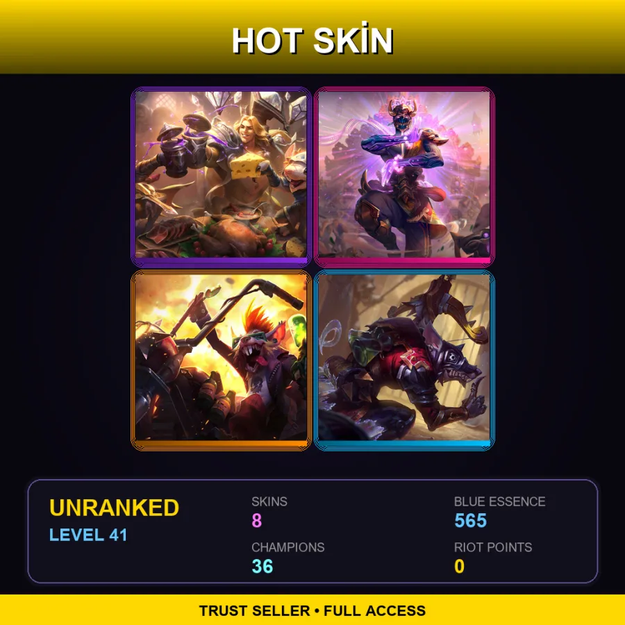 EUW | Lv41 | Unranked | 8 Skin | 36 Champ — Twitch Shadowfoot
