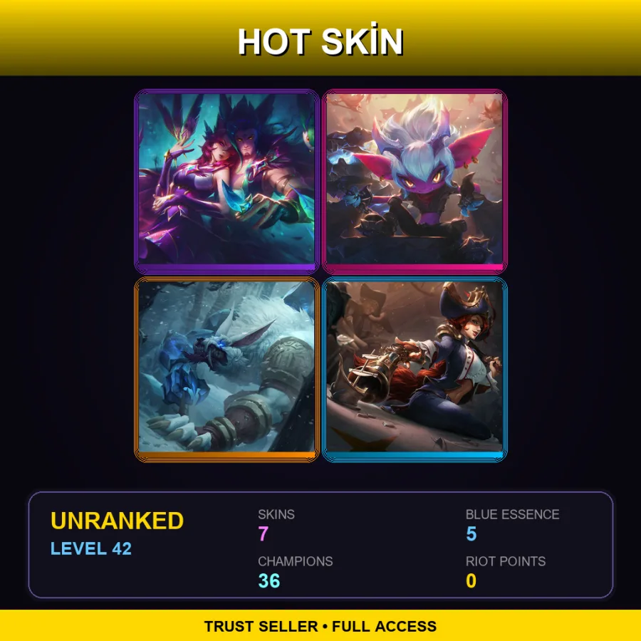LAN | Lv42 | Unranked | 7 Skin | 36 Champ