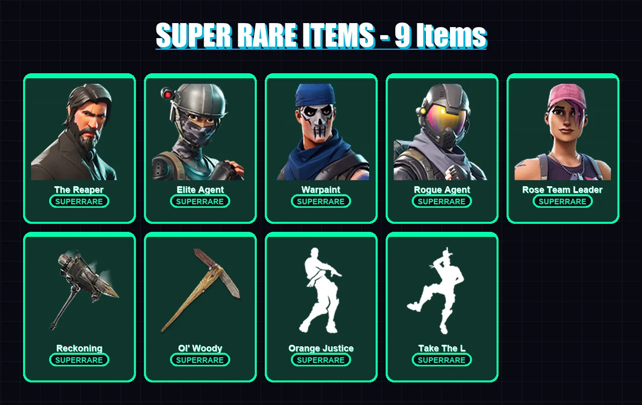 [PC/PSN] | The Reaper | Elite Agent | Warpaint | Rogue Agent | Rose Team Leader | 89 skin | 71 pickaxe | 88 emote | 71 glider | Lv909 — Fortnite account