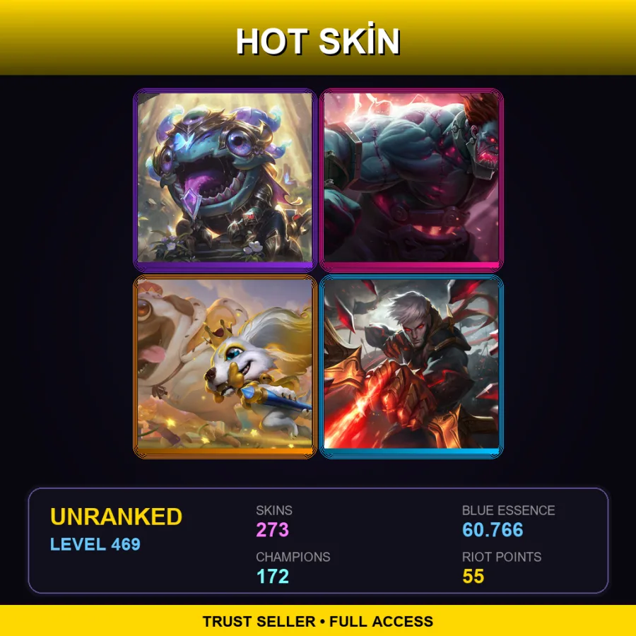 EUW | Lv469 | Unranked | 273 Skin | 172 Champ